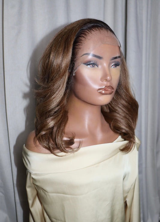 Synthetic frontal highlight wig