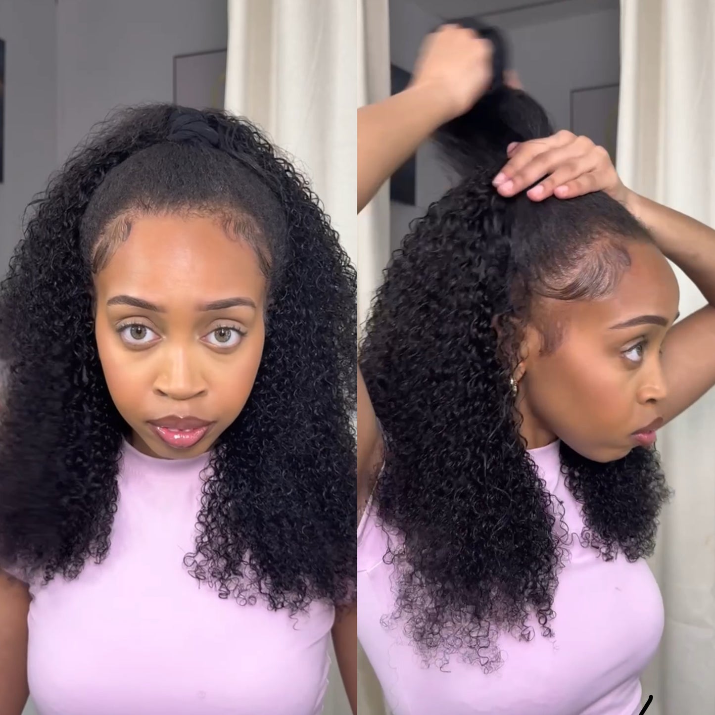 Half wig tighter curl texture