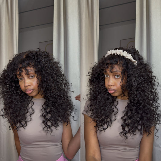 Curly hair bang wig
