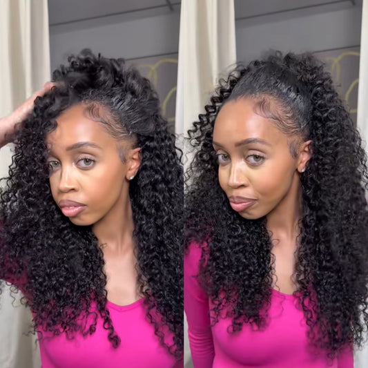 Long curly half wig